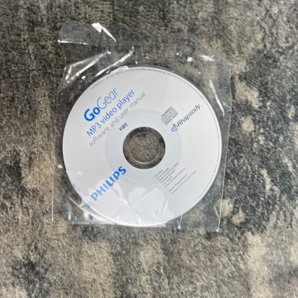 Philips GoGear MP3 Video Player VIBE Software Installation Disc User